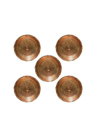 5 Adet Bakır Hamam Tası 20 Cm