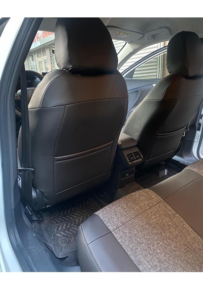 Citroen C4 2022 Uyumlu Arka Sırt 2+1 Model Gri Keten Siyah Deri Karışımı Gri Ip