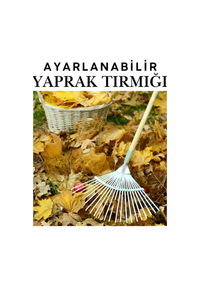 Metal Ayarlanabilir Yaprak Tırmığı Yaprak Ot Saman Temizleme Toplama Tırmığı 1 Adet Bahçe Tırmığı