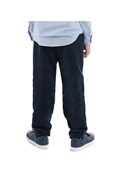 Denokids Fitilli Kadife Lacivert Erkek Çocuk Pantolon Renkli