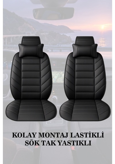 Fiesta 2018 Uyumlu Siyah Renk Lüks Premium 2 Adet Minder Ve Yastık