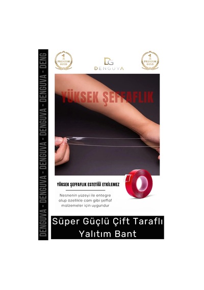 Ekstra Güçlü Çok Amaçlı Çift Taraflı Tamir Dış Mekan Montaj 5mt Silikon Şeffaf Bant 2 Adet