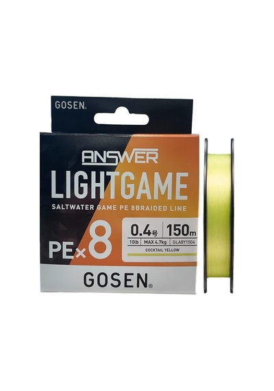 Gosen Answer Light Game 8x 150mt 0.4pe Max 4.7kg Lrf İp Örgü Misina Cocktail Yellow