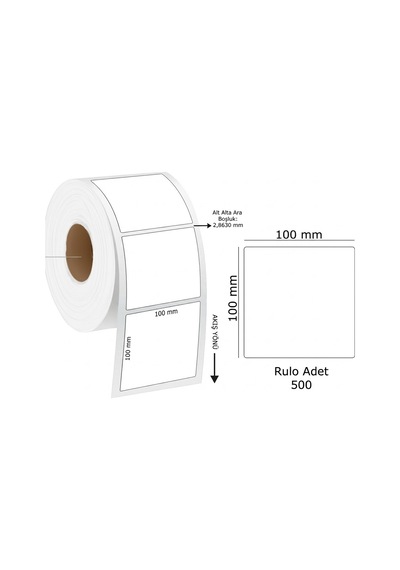 Tanex Barkod Etiketi Termal Eco 100x100 Mm 40 Mm Çap 500 Lü 1 Li Diğer
