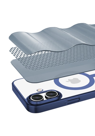 Apple Uyumlu iPhone Buff 16 Plus Magsafe Slim Fit Kılıf Blue