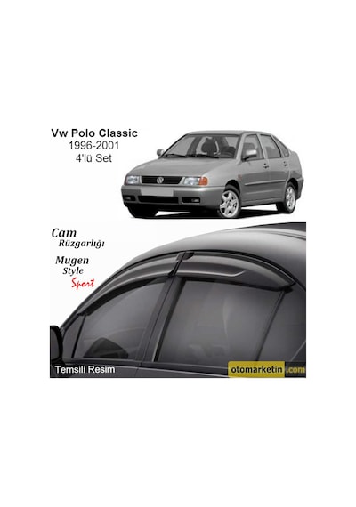 Volkswagen Polo Classic Sedan Mugen Cam Rüzgarlığı 96-01
