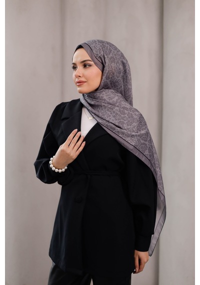 Mimiyum Nevra Desen Soft Şal Gri