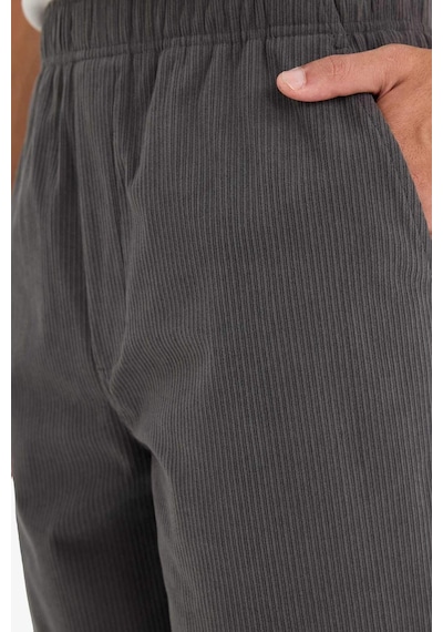 Defacto Wide Leg Geniş Paça Fitilli Kadife Pantolon F2042ax25wnar104 Antrasit