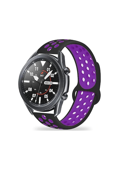 Ekılıf - Xiaomi Amazfit Pace Uyumlu - Kordon Silikon Kordon Krd-02 - Siyah-mor