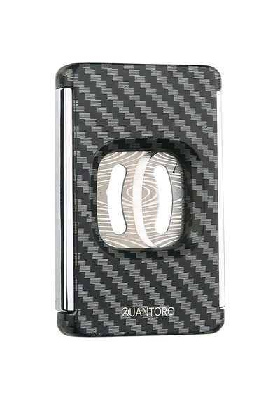 Quantoro Qc-13 Damascus Çift Bıçaklı Black Carbon Puro Kesici