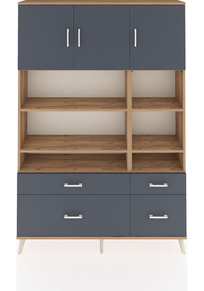 Arges Dolap 10 Raflı 4 Çekmeceli 3 Kapaklı 132x30x195 Çam-antrasit/antrasit Antrasıt/antrasıt Arges Dolap 10 Raflı 4 Çekmeceli 3 Kapaklı 132x30x195 Çam-antrasit/antrasit Antrasıt/antrasıt