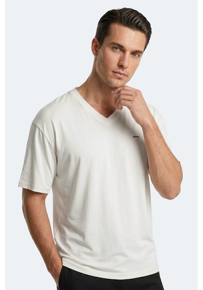 Slazenger Katre Erkek V Yaka Beyaz Tişört