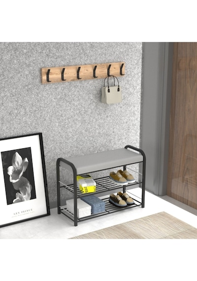 Retohome Askılıklı Metal 3 Katlı Minderli Ayakkabılık Ve Çok Amaçlı Raf 2323 Siyah Retohome Askılıklı Metal 3 Katlı Minderli Ayakkabılık Ve Çok Amaçlı Raf 2323 Siyah