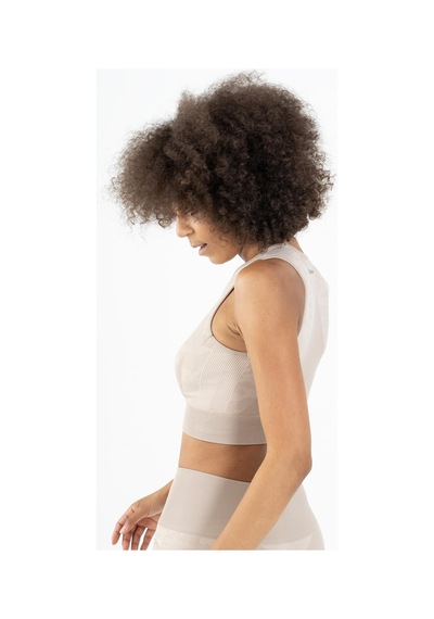 Maraton Active Slimfit Kadın Bisiklet Yaka Kolsuz Fitness Açık Vizon Bra 813054-Açık Vizon