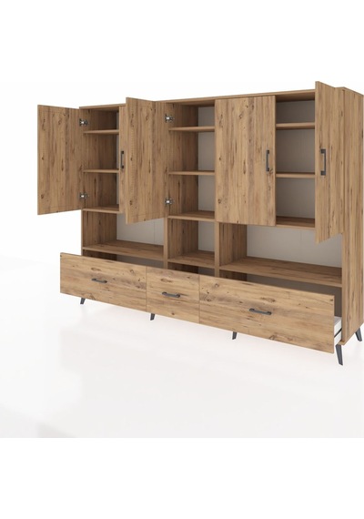 Hyperion Dolap 12 Raflı 3 Çekmeceli 5 Kapaklı 220x44x163 Çam-çam Çam-çam Hyperion Dolap 12 Raflı 3 Çekmeceli 5 Kapaklı 220x44x163 Çam-çam Çam-çam