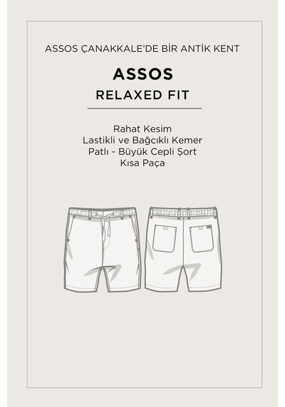 Avva Erkek Gri Beli Lastikli %100 Keten Relaxed Fit Şort B003732