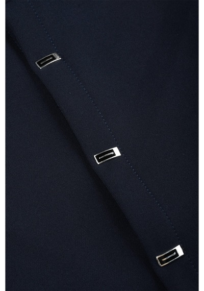 Deepsea Lacivert Slim Fit Likralı Kolay Ütülenebilir Gizli Düğmeli Erkek Gömlek 2602614