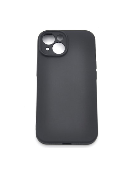 Apple Uyumlu iPhone 15 Düz Renk Esnek Yumuşak Silikon Kılıf Rubber Siyah