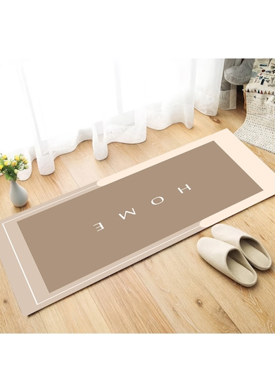 Dijital Kaymaz Yıkanabilir Mutfak Banyo Salon Paspas Halısı Trend Modern Al4001 krem