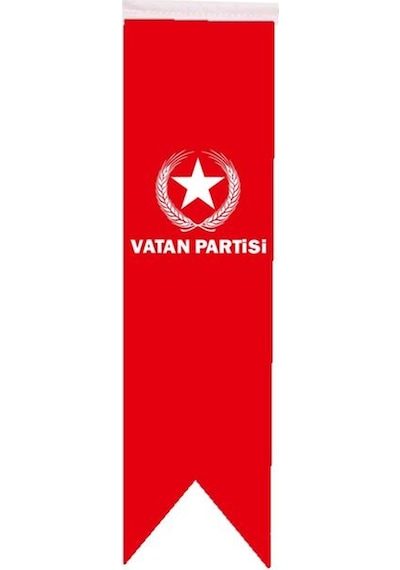 Masa Üstü Kırlangıç Vatan Partisi Bayrağı - 8x30cm Çift Taraflı S