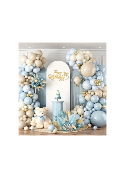 Deniz Kumu Gold Krom Cam Mavi Balon Zinciri Seti 100 Lü Mix