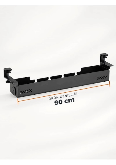 Hareketli Masa Altı Kablo Düzenleyici Tepsisi 90 Cm Kolay Montaj, Kablo Bağı Hediyeli