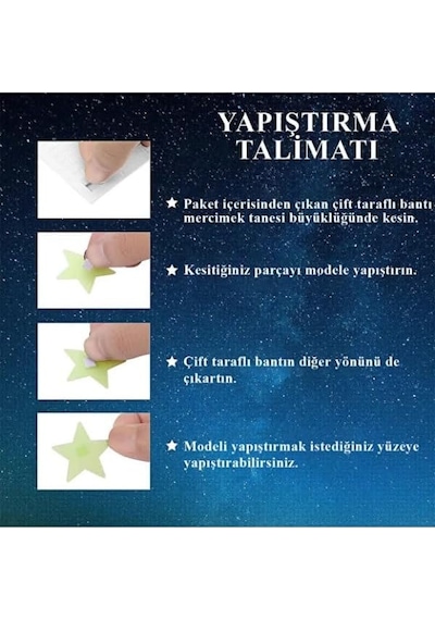 Güneş Ay Figürlü Renkli Yıldızlı Fosforlu Duvar Süsü Gece Parlayan Açık Ahşap