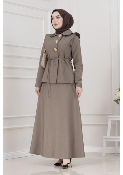 Royal Etekli İkili Bella Takım-vizon-5686 Vizon