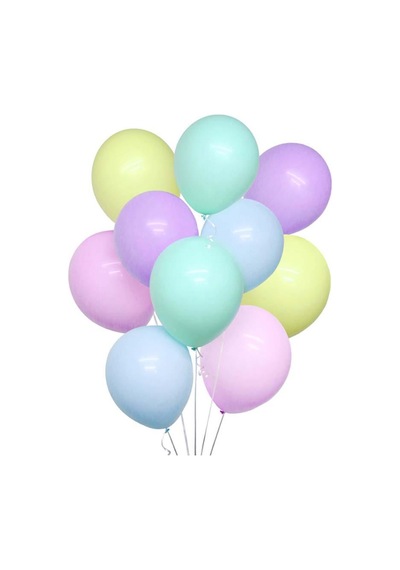 12 İnç Karışık Makaron Balon 10 Adet