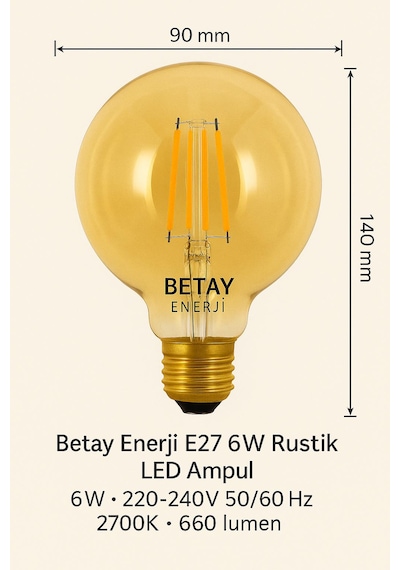 Led Fılament Rustik Ampul Kes 606