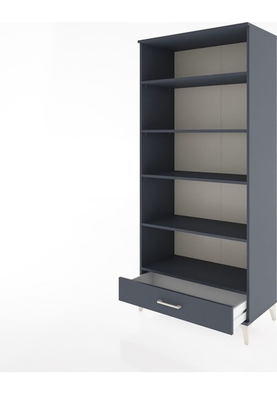 Hyperion Dolap 5 Raflı Tek Çekmeceli 88x44x195 Antrasit-antrasit Antrasit