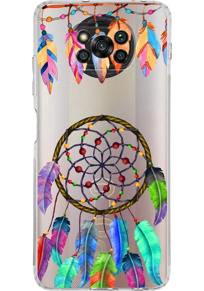 Xiaomi Poco X3 Nfc İle Uyumlu 1mm Slim Fit Nazar Boncuğu 6 Baskılı Şeffaf Kılıf