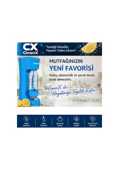 Soda Maker Blue Edition - İki Soda Kartuşlu Set Mavi