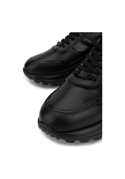 Tamer Tanca Erkek Hakiki Deri Siyah Sneakers & Spor Ayakkabı 298 3160-30219 Erk Ayk Sk25-26 Sıyah Atlas Siyah