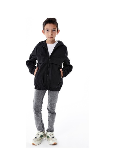 Benitto Kids Erkek Çocuk Kapüşonlu Yağmurluk 51362 Siyah