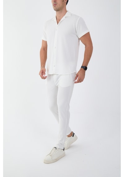 Mcz Beyaz Renk Slim Fit Erkek Pantolon - Gömlek Alt Üst Takım