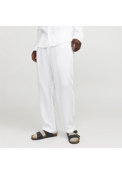 Jack & Jones Erkek Loose Fit Keten Pantalon - Karl - 12253120 Bright White