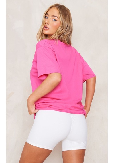 Colarado 1995 Süprem T-shirt - Pembe Baskılı Oversize Bisiklet Yaka Kısa Kol Tişört Pembe