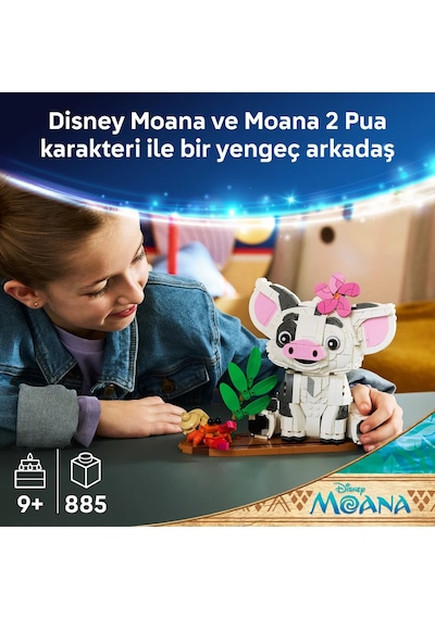 LEGO® | Disney Moana Pua 43292 - 9 Yaş ve Üzeri Çocuklar için Dal ve Çiçek Aksesuarları İçeren Oyuncak Yapım Seti (885 Parça)