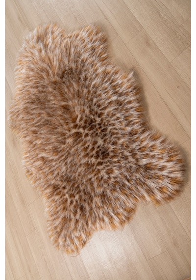 Yumoş Post Kesim Puffy Leopar Desen Kahverengi Kahverengi