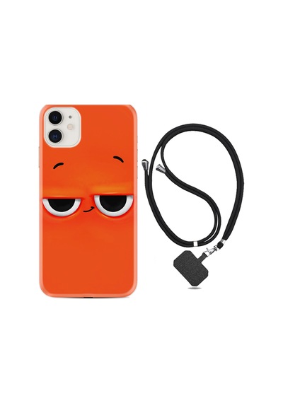 Apple Uyumlu iPhone 13 Mini Kılıf Boyun Askılı Orange 1830