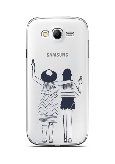 Samsung Uyumlu Grand Neo Best Friend Tasarımlı Süper Şeffaf Telefon Kılıfı Çok Renkli