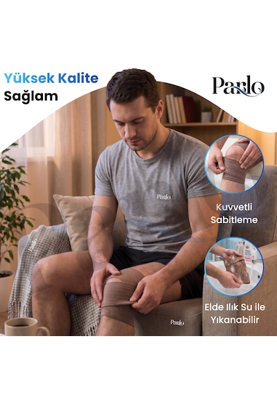 Parlo Elastik Bandaj 3 Lü Set 10-15-20 Cm %300 Esnek, 4,5 M Ye Kadar Uzayan, Metal Kancalı Destek Sargı Seti