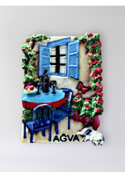 Ağva Polyester Kabartmalı Magnet 5 X 6,5 Cm Dekoratif Hediyelik Buzdolabı Süsü Kod:1683
