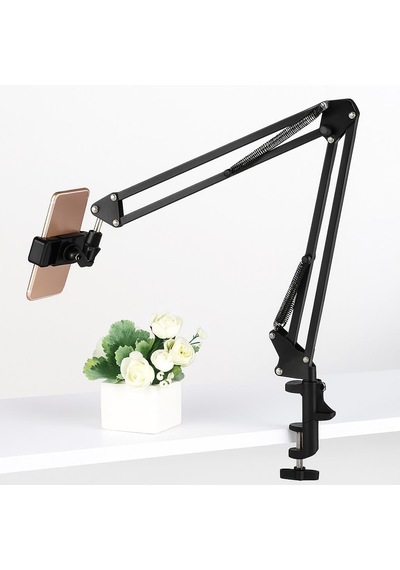 Akrobat Telefon Tablet Standı Masa Yatak Kenarı Ayarlanabilir Metal Çift Kol