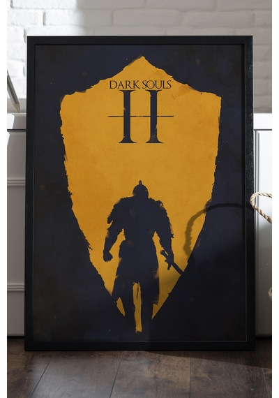 Dark Souls Siyah Ahşap Çerçeveli Poster, Dekoratif Oyun Duvar Tablosu