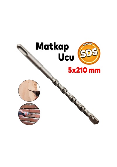 Badem10 Sds Matkap Ucu Beton Duvar Tuğla Açma 5x210 Mm