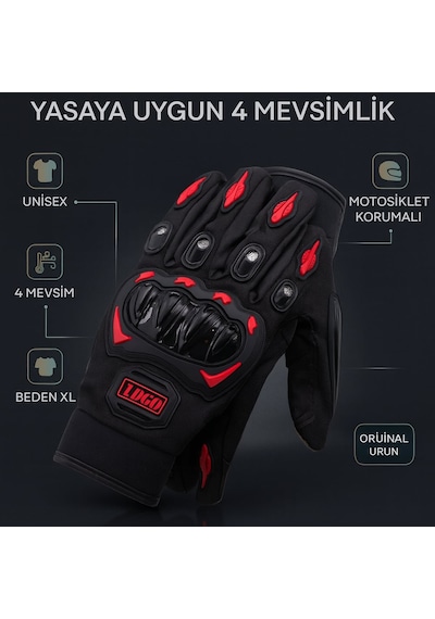 Tdgo Motosiklet Korumalı Eldiven Yasaya Uygun 4 Mevsimlik