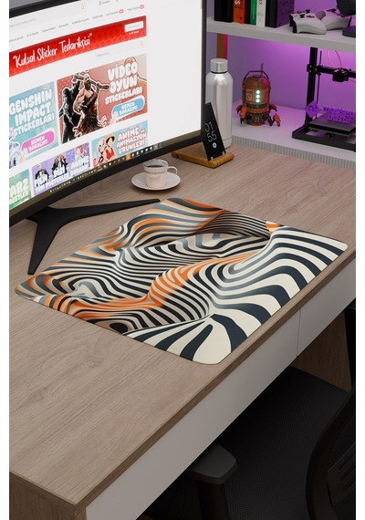 Realistik Çizgi Kaymaz Dikişli Kauçuk Oyuncu Mousepad V3 - 48x40 Xl Gaming Mouse Pad Fare Altlığı