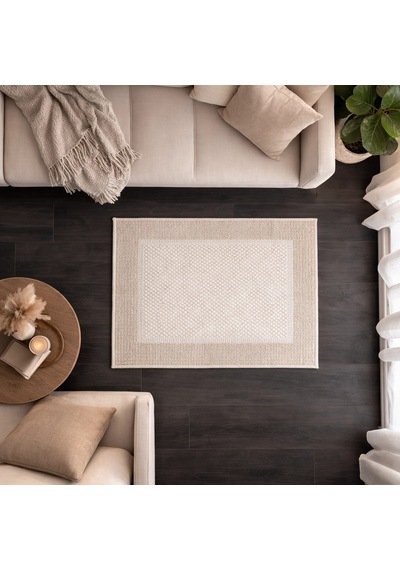 Mess Modern Dekoratif Yumuşak Dokulu Sisal Halı 3945 Krem Vizon Çok Renkli